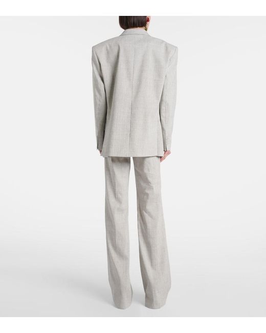 Magda Butrym Gray Oversized Linen And Wool Blazer