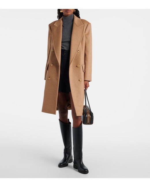Max Mara Brown Cosa Double-Breasted Camel Hair Coat