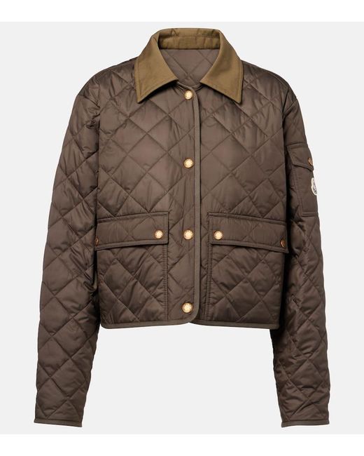 Moncler Brown Chitre Quilted Canvas-Trimmed Jacket