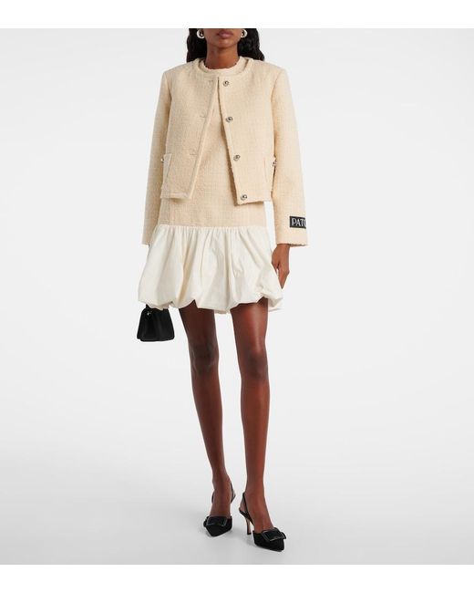 Patou Natural Logo Wool-Blend Boucle Jacket