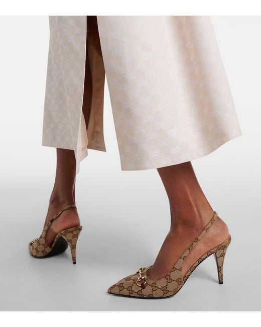 Gucci Brown 85Mm Horsebit-Detail Pumps