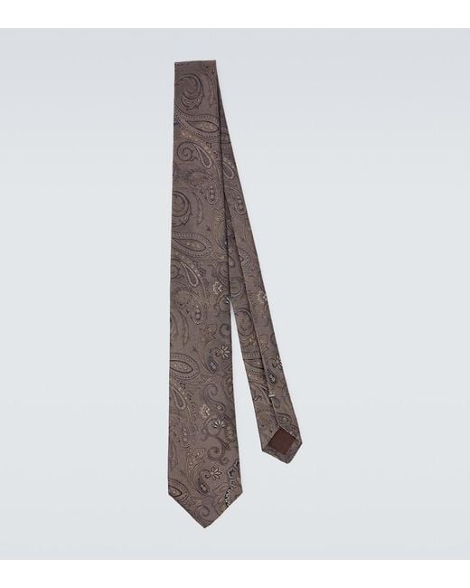 Canali Brown Silk Tie for men