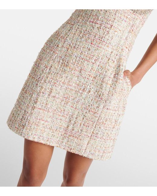 Self-Portrait Natural Bouclé Mini Dress