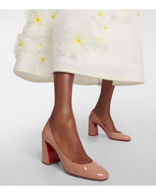 Christian Louboutin Brown Miss Sab 85 Patent Leather Pumps