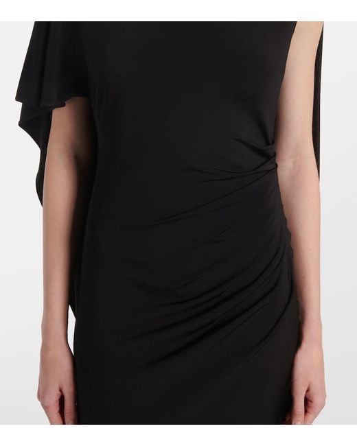 Stella McCartney Black Caped Ruched Gown