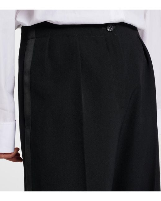 The Row Blue Felicita Wool Twill Wide-Leg Pants