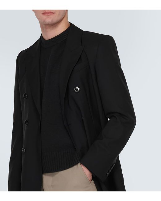 Pullover cropped in lana e cashmere di AMI in Black da Uomo