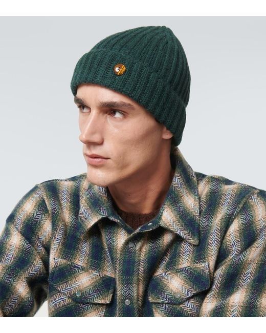 God's True Cashmere Green Cashmere Beanie for men