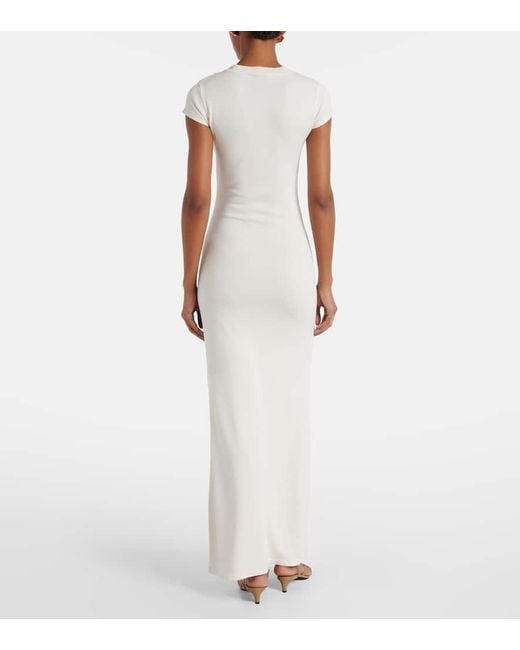 Robe Longue Caden En Soie Melangee AYA MUSE en coloris White