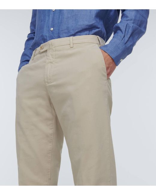 Loro Piana Natural Pantaflat Cotton Slim Pants for men
