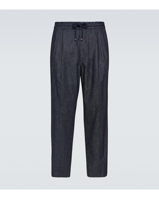 Pantaloni chino di jeans di Brunello Cucinelli in Blue da Uomo