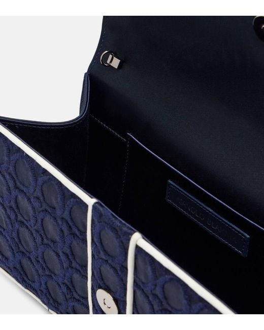 Clutch Capri Mini di Manolo Blahnik in Blue