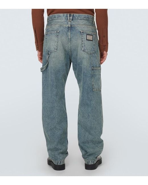 Dolce & Gabbana Blue Carpenter Straight Jeans for men