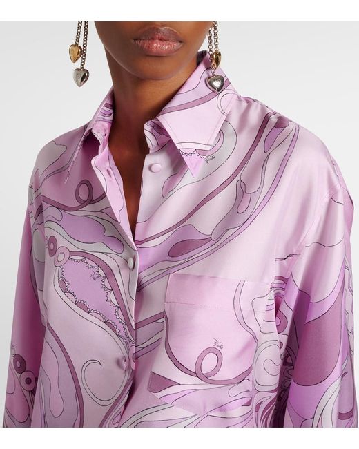 Camisa Orchidee De Sarga De Seda Emilio Pucci de color Pink