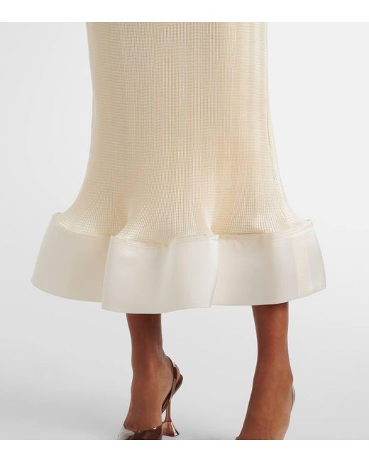 Falda Midi Hollis De Punto Con Volantes Jonathan Simkhai de color White