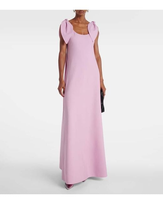 Robe Longue En Laine Melangee Oscar de la Renta en coloris Pink