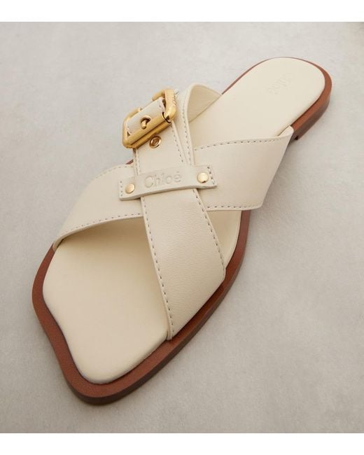 Chloé White Nil Leather Sandals
