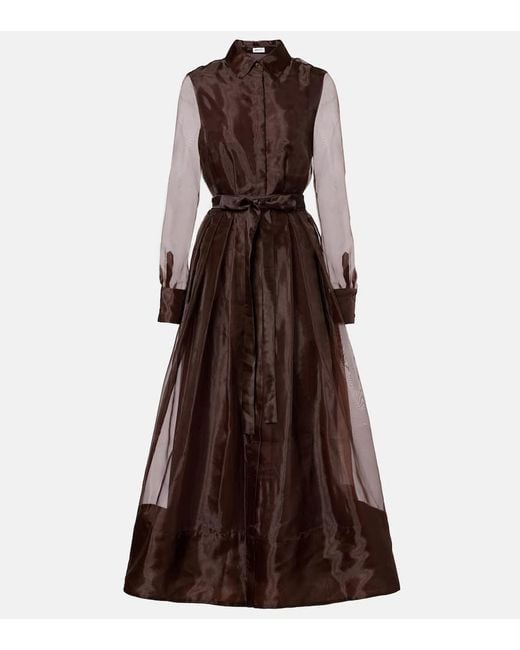 Jonathan Simkhai Brown Montgomery Organza Shirt Dress