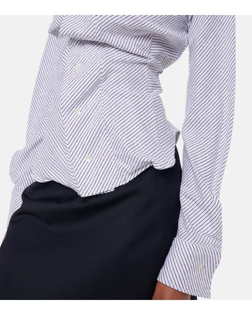 Vivienne Westwood Blue Striped Cotton-Blend Poplin Shirt
