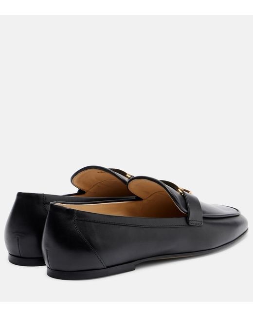 Tod's Black T Timeless Leather Loafers