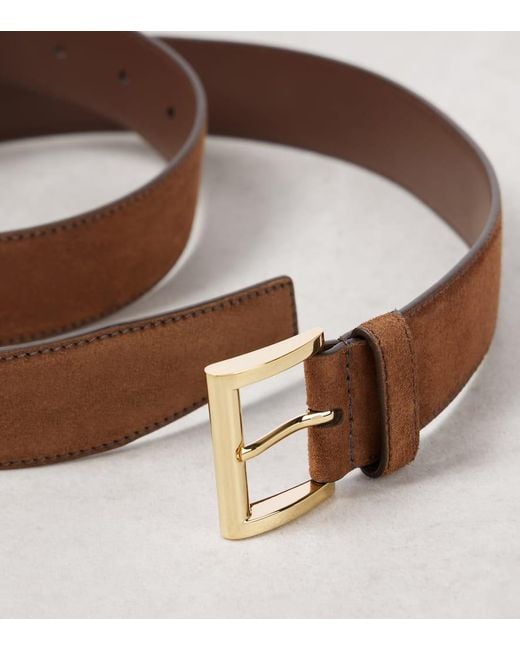 Ceinture En Daim Prada en coloris Brown