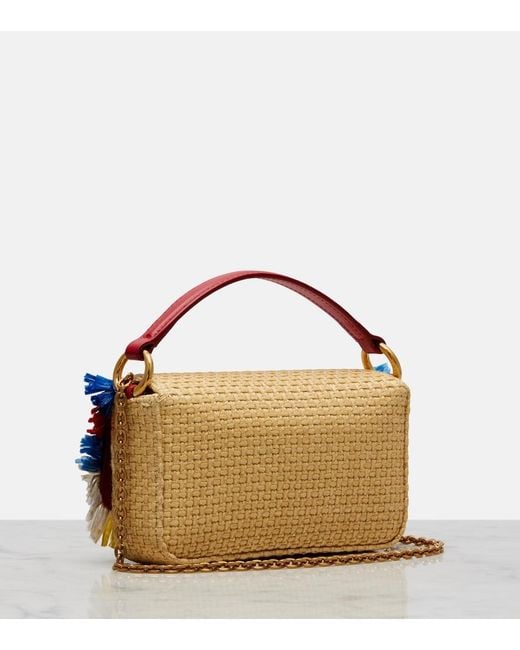 Dolce & Gabbana Blue 3.5 Small Raffia-Effect Crossbody Bag