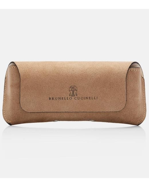 Brunello Cucinelli Brown Sartorial Sunset Round Sunglasses