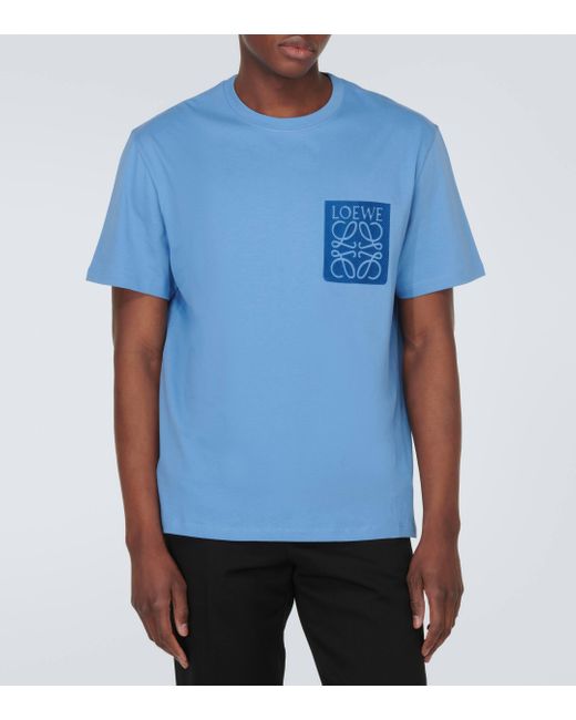 Loewe Blue Cotton Jersey T-shirt for men
