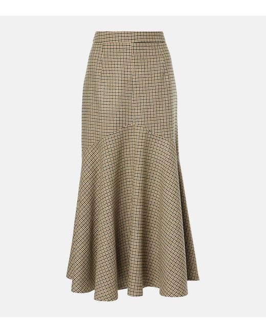 Falda Midi De Mezcla De Lana Con Pata De Gallo Patou de color Natural