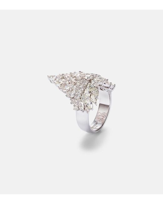 YEPREM White Y-Not 18Kt Ring With Diamonds