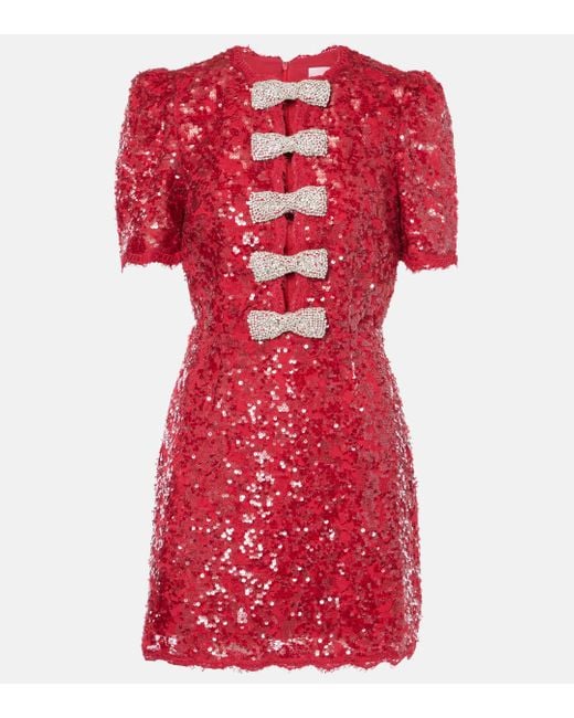 Rebecca Vallance Red Leyla Sequined Minidress