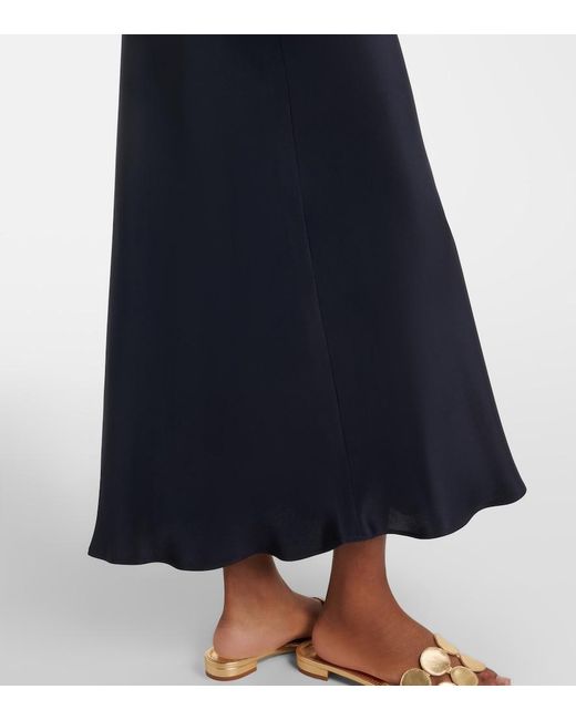 Max Mara Blue Sospiro Silk Satin Maxi Skirt