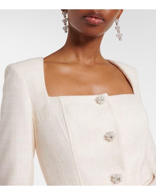 Robe Longue En Mousseline Self-Portrait en coloris Natural