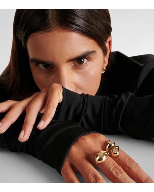Mateo White Water Droplet 14Kt Ring With Diamonds
