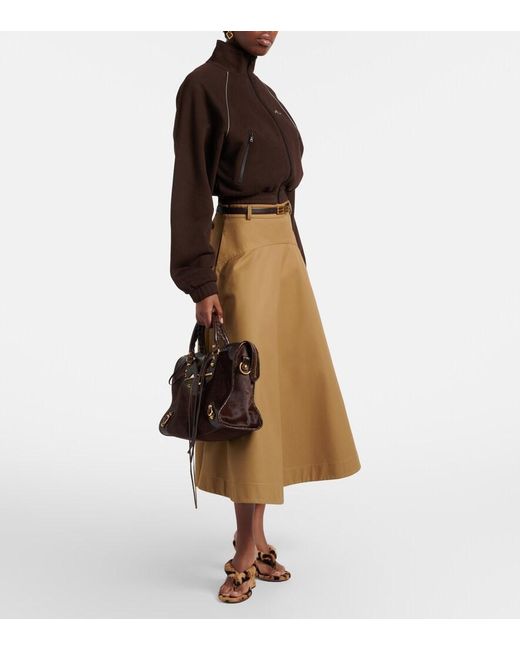 Balenciaga Brown Le City Medium Calf Hair Top-Handle Bag