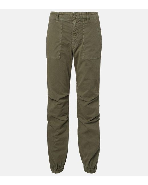 Nili Lotan Green Utility Cotton Tapered Pants