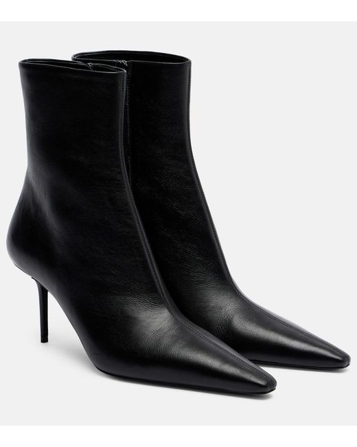 Saint Laurent Black Ashley Leather Ankle Boots