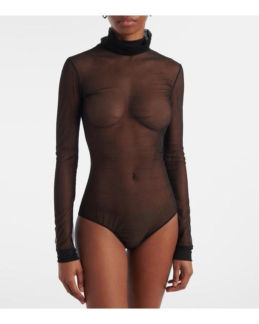 Maison Margiela Gray Turtleneck Bodysuit