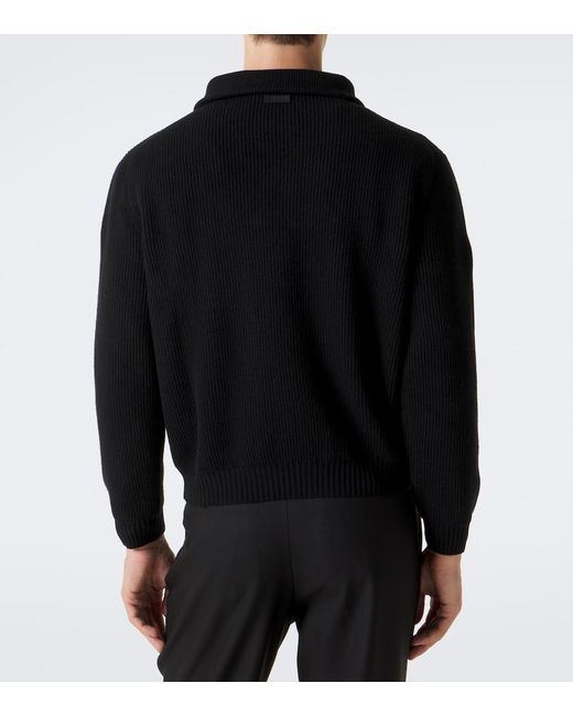 Saint Laurent Black Wool Half-Zip Sweater for men
