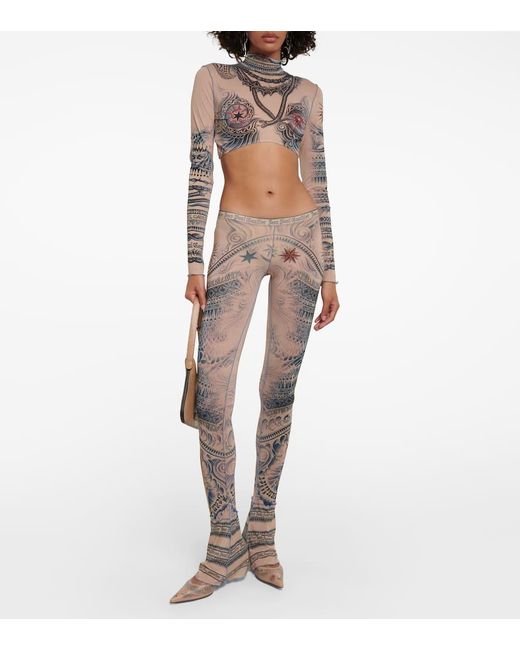 Jean Paul Gaultier Multicolor Tattoo Collection Cropped-Top