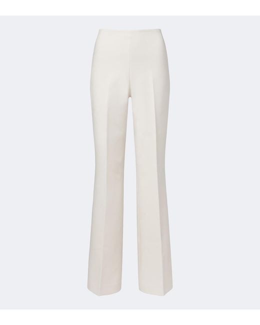 Roland Mouret White Crepe Wide-Leg Pants
