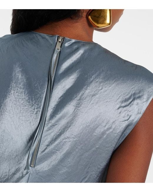 Vince Blue Satin Midi Dress