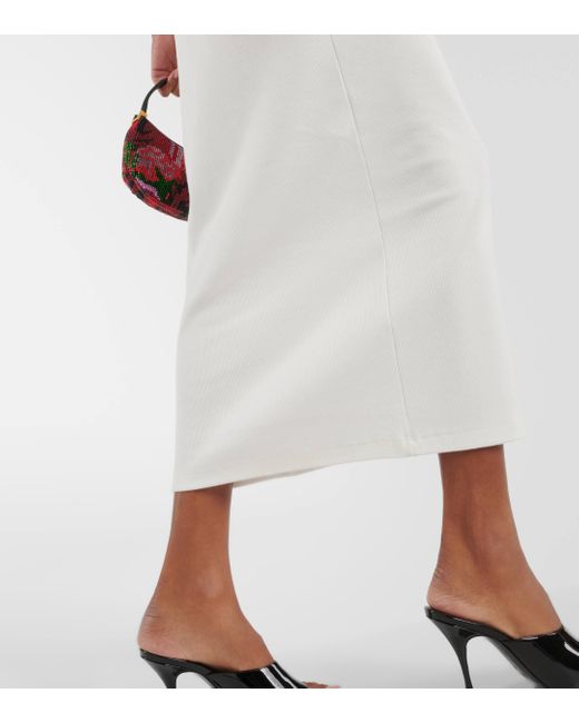Magda Butrym White Crochet-trimmed Cotton Midi Dress