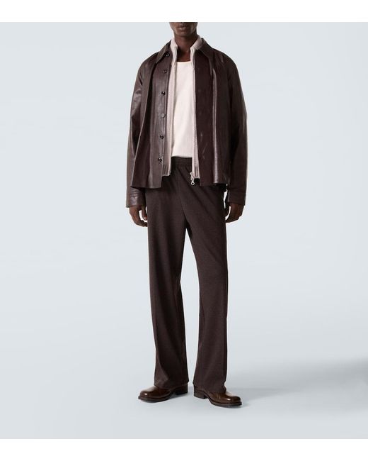 Our Legacy Brown Breeze Cotton And Wool-Blend Sweatpants for men