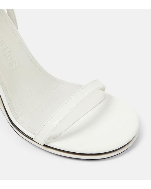 Jacquemus White Les Doubles Sandales Leather Sandals