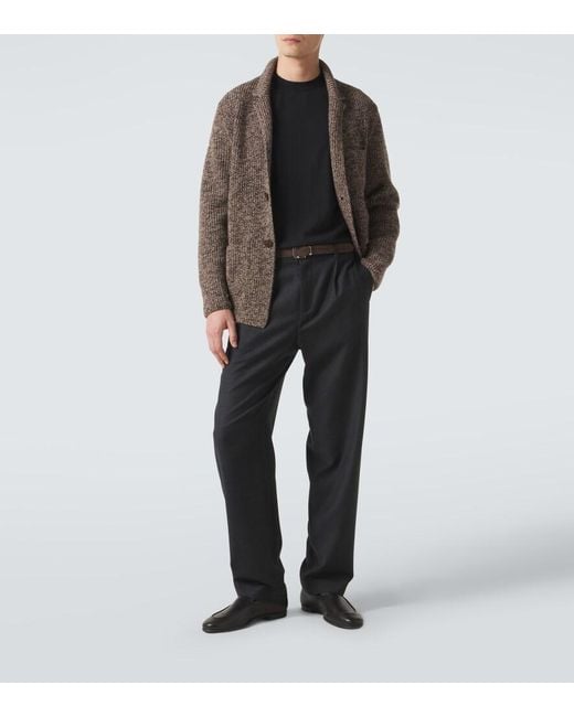 Agnona Blue Wool And Cashmere Sweater for men