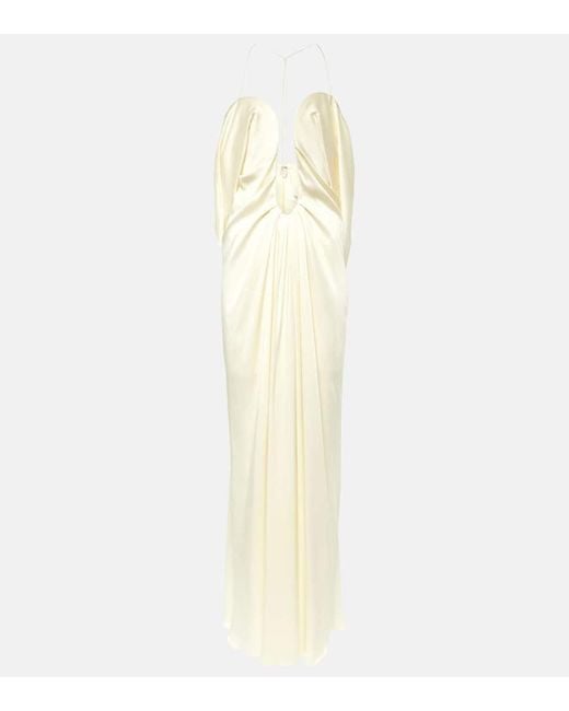 Victoria Beckham White Robe Aus Satin