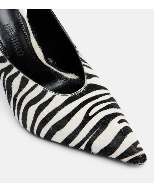 The Attico Black Viper Zebra-Print Calf Hair Pumps