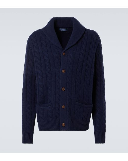 Polo Ralph Lauren Blue Wool And Cashmere Cardigan for men