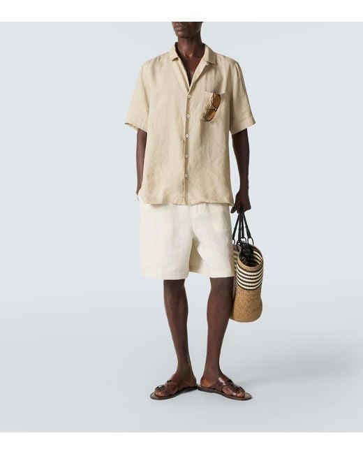 Lardini White Linen Shorts for men